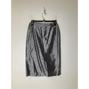 Emma Black Silver Midi Pencil Skirt with Sequin Detailing Sz 6